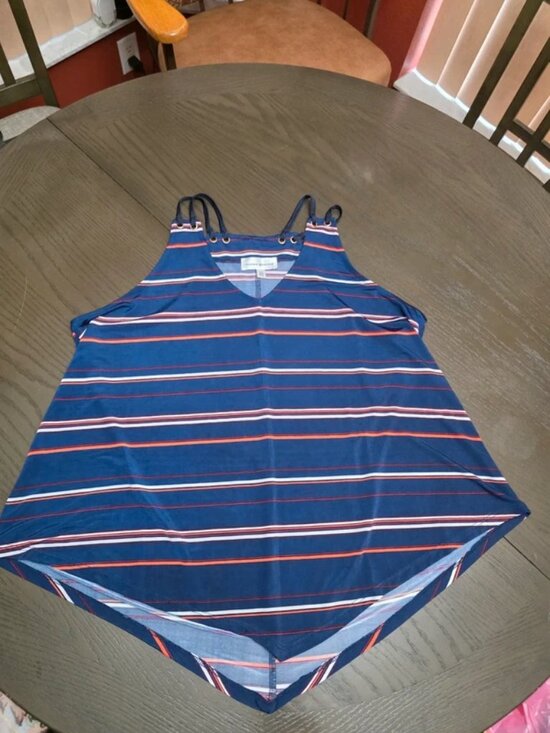 Tops - Modern Attraction blue and striped tank top size XL